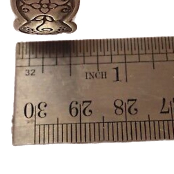 Brighton Bangle Bracelet Silver.  Floral pattern. - Picture 3 of 5